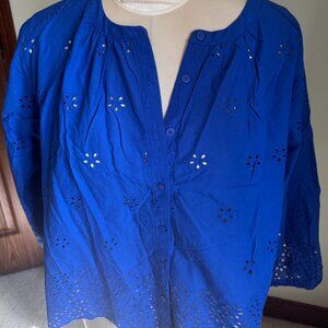 NWT Blue Loft Eyelet Shirt